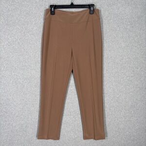 Joseph Ribkoff Classic Cropped Pants 10 Tan Slinky Liquid Knit Neutral 181089